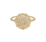 BAGUE OURSIN ZIRCO DEESSE PLAQUE OR 24K