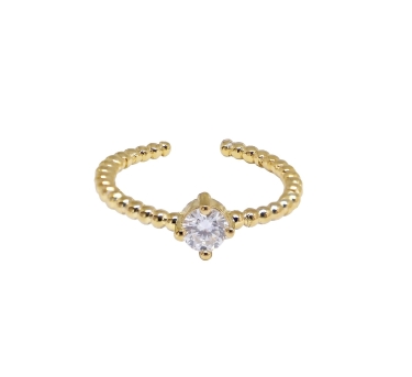 Bague Balls Solo Zirco plaquée or 24K ile maurice