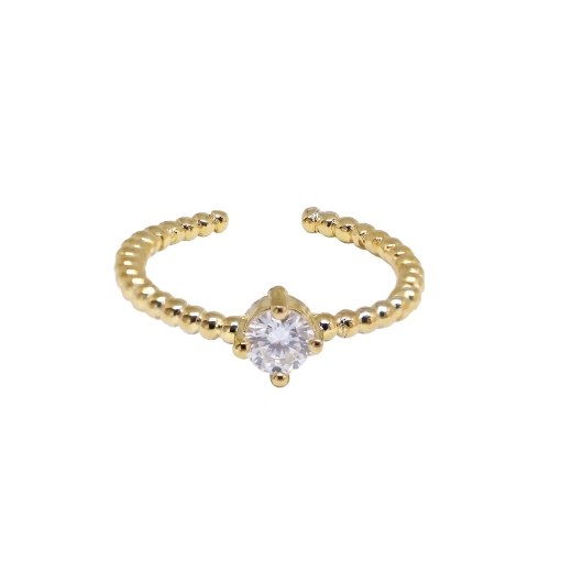 Bague Balls Solo Zirco plaquée or 24K ile maurice
