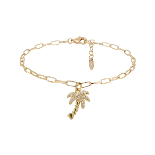 Bracelet Little Palm Zirco doré or fin 24K ile maurice