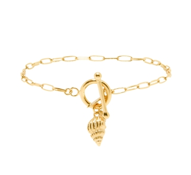 BRACELET QUEEN TRITON DORE OR FIN 24K