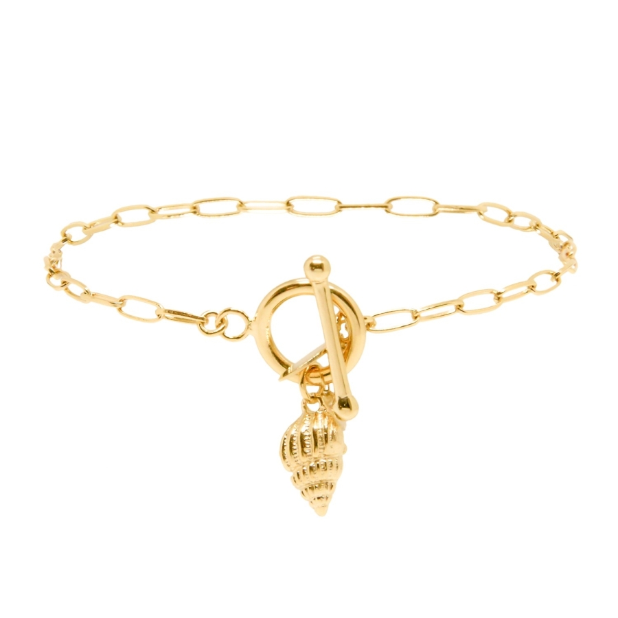 BRACELET QUEEN TRITON DORE OR FIN 24K
