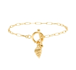 BRACELET QUEEN TRITON DORE OR FIN 24K
