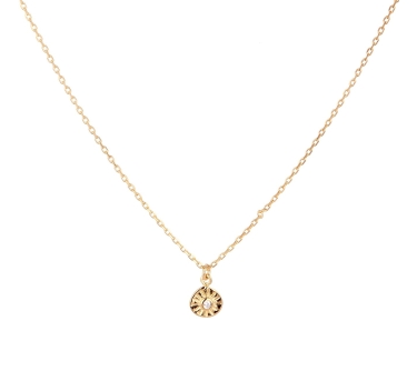 CHAINE SOLEIL ZIRCONIUM WHITE 37/4 DORE OR FIN 24K