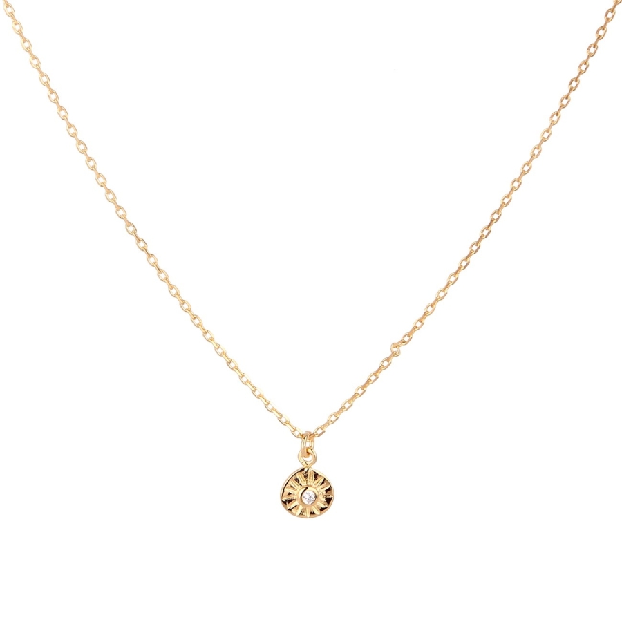 CHAINE SOLEIL ZIRCONIUM WHITE 37/4 DORE OR FIN 24K