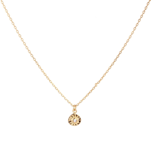 CHAINE SOLEIL ZIRCONIUM WHITE 37/4 DORE OR FIN 24K