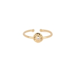 BAGUE SOLEIL ZIRCO WHITE PLAQUE OR 24K