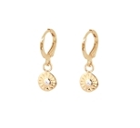 CREOLES SOLEIL ZIRCO WHITE DORE OR FIN 24K