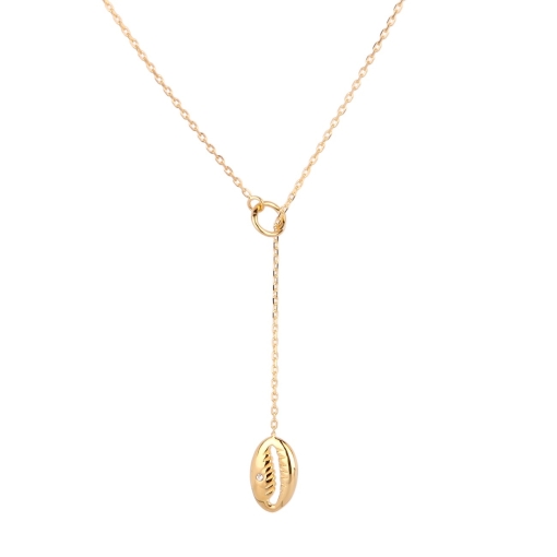 CHAINE BONHEUR ZIRCO 47/4 DORE OR FIN 24K