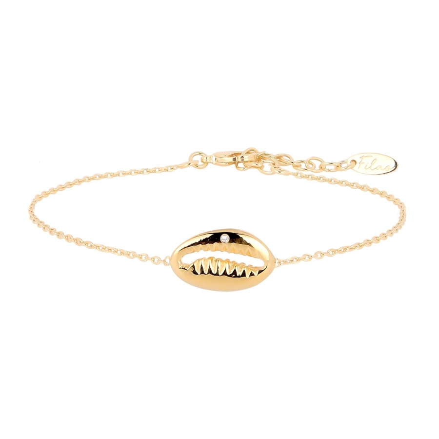 BRACELET BONHEUR ZIRCO DORE OR FIN 24K