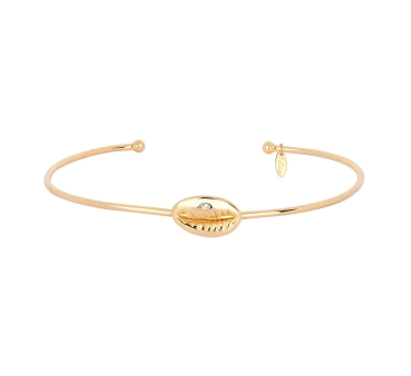 JONC BONHEUR ZIRCO DORE OR FIN 24K