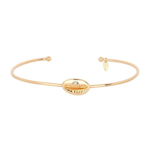 JONC BONHEUR ZIRCO DORE OR FIN 24K