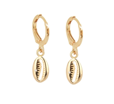 CREOLES BONHEUR ZIRCO DORE OR FIN 24K