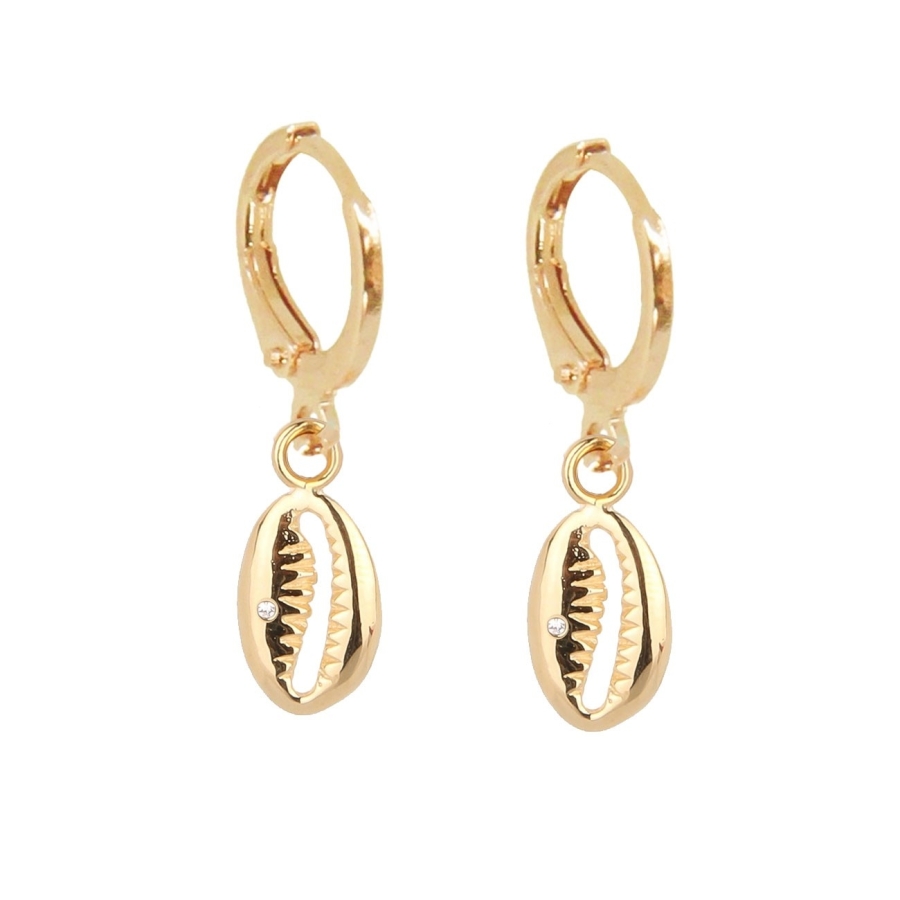 CREOLES BONHEUR ZIRCO DORE OR FIN 24K