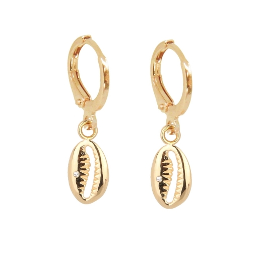CREOLES BONHEUR ZIRCO DORE OR FIN 24K