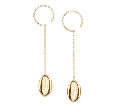 BOUCLES LONGUES BONHEUR ZIRCO DORE OR FIN 24K