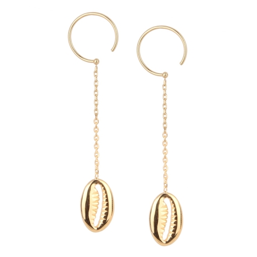 BOUCLES LONGUES BONHEUR ZIRCO DORE OR FIN 24K