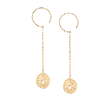 BOUCLES LONGUES OURSIN DORE OR FIN 24K