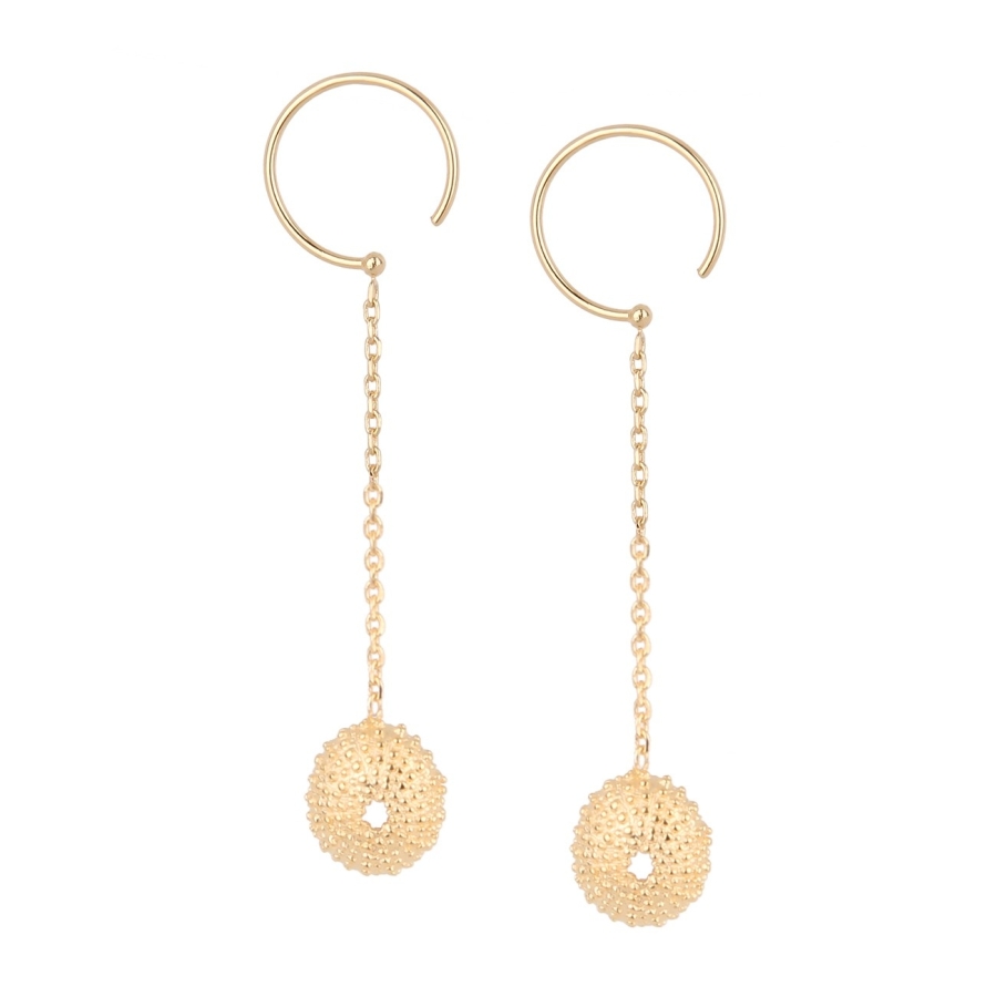 BOUCLES LONGUES OURSIN DORE OR FIN 24K