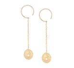 BOUCLES LONGUES OURSIN DORE OR FIN 24K