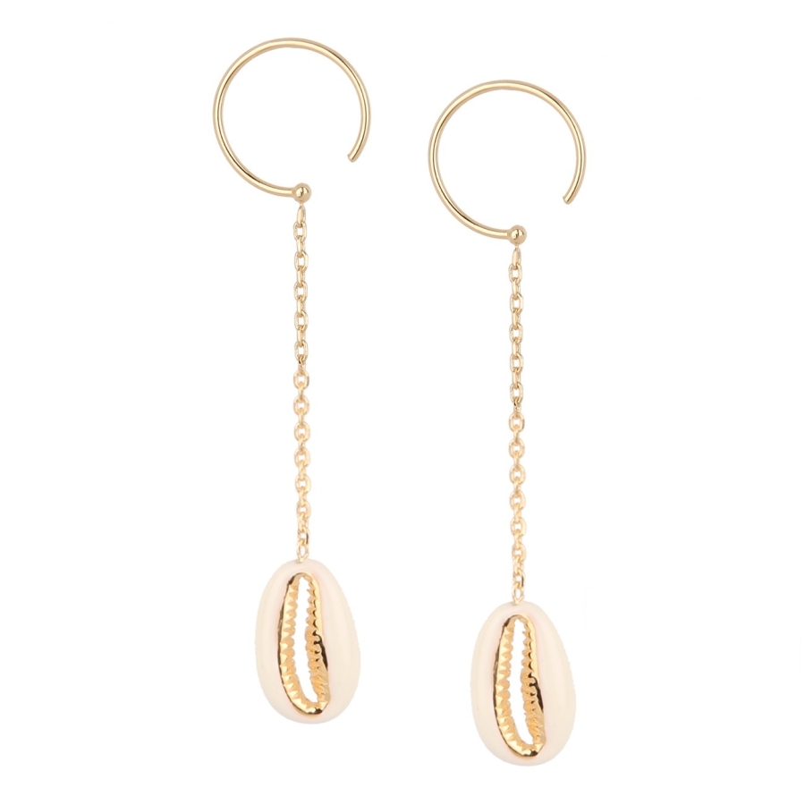 BOUCLES LONGUES RODRIGUES DORE OR FIN 24K