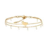 BRACELET DOUBLE LITTLE Dodo PERLES EAU DOUCE DORE OR FIN 24K