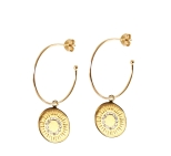 BOUCLES ANNEAUX GLOW ZIRCONIUM DORE OR FIN 24K
