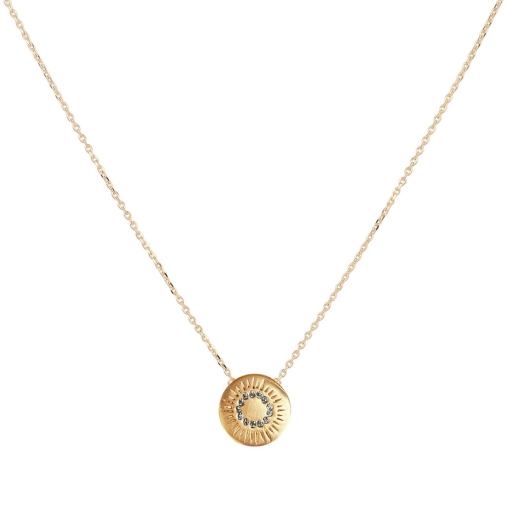 CHAINE GLOW ZIRCONIUM 41CM DORE OR FIN 24K
