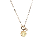 CHAINE GLOW & SUN ZIRCONIUM 49CM DORE OR FIN 24K