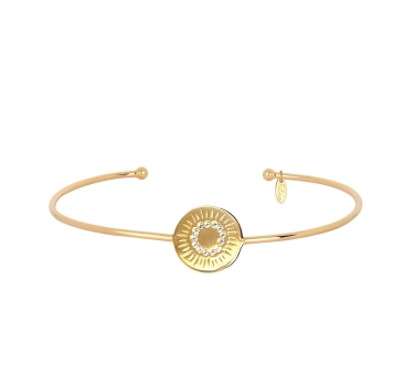 JONC GLOW ZIRCONIUM DORE OR FIN 24K