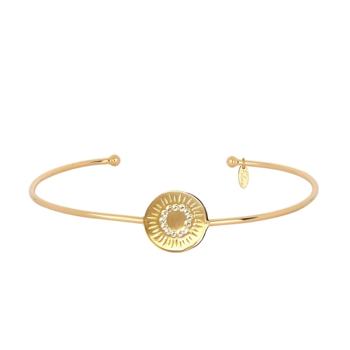JONC GLOW ZIRCONIUM DORE OR FIN 24K