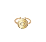 BAGUE GLOW ZIRCONIUM PLAQUE OR FIN 24K