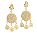 BOUCLES GLOW AND SUN CLEAR ZIRCO DORE OR FIN 24K