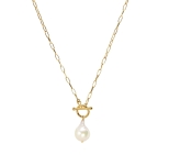 CHAINE DREAM QUEEN WHITE PEARL DORE OR FIN 24K
