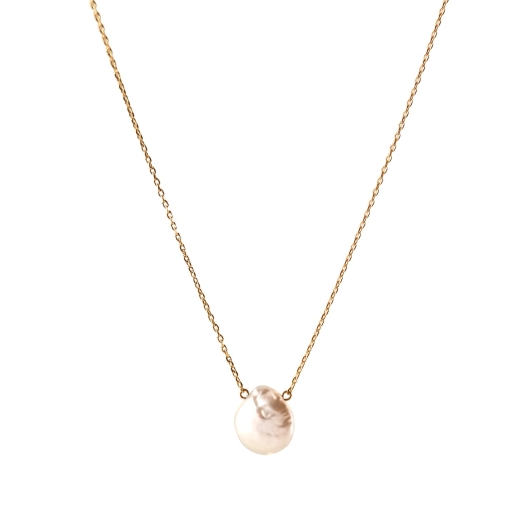 CHAINE DREAM DROP WHITE PEARL DORE OR FIN 24K